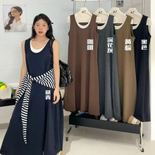 大7女32332秋季新款韩版宽松大码胖mm休闲慵懒风假两件无袖连衣裙