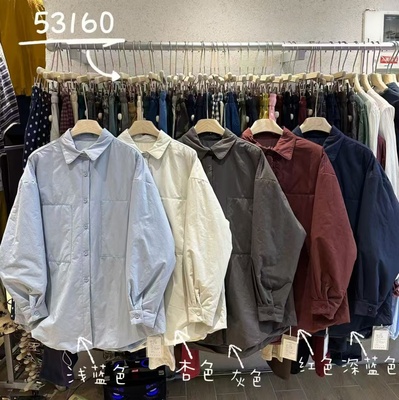 胖mm松弛风百搭翻领衬衫棉服外套