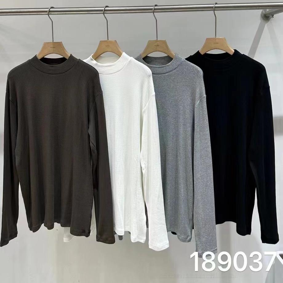 胖mm纯色百搭显瘦长袖T恤打底衫