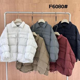 风90白鸭绒羽绒服外套 becabeau冬装 6080韩版 宽松大码 胖mm慵懒工装