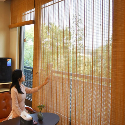 茶室竹帘卷帘遮阳帘窗帘中国风