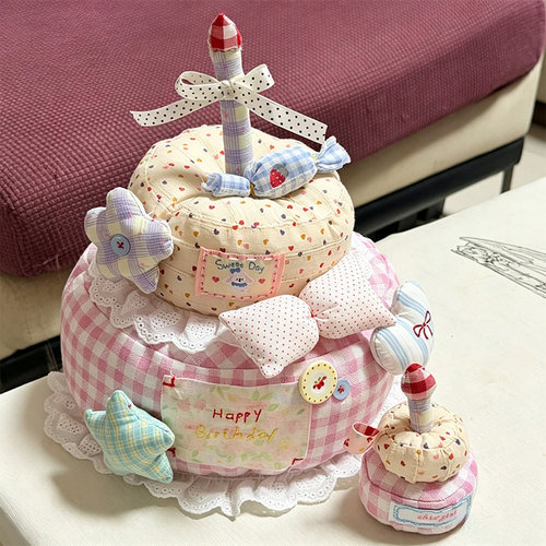 布艺蛋糕手工diy材料包成品装饰