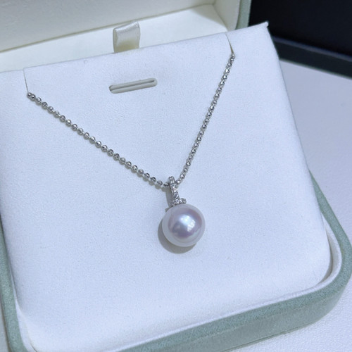 天然淡水珍珠吊坠正圆单颗大 爱迪生奶嘴多用扣万能扣项链可拆卸