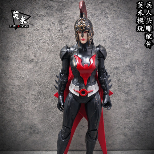 古罗马长辫战士女头雕 1/6 1/12 1/10兵人配件6寸7寸手办四骑士