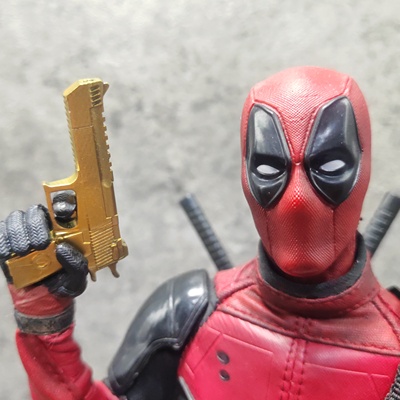 现货-第三方死侍3.0黄金沙漠之鹰手枪1/12 1/6兵人HT6寸shf手办