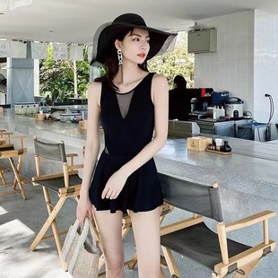 游泳衣女 保守泡温泉时尚 Vanliga新款 泳衣女夏感显瘦遮肚连体裙式