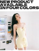 Vanliga泰国小众泳衣高级感连体两件套网红海岛度假黄色连体泳衣