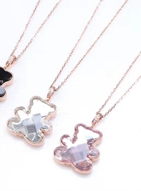 奥地利水晶小熊项链女士吊坠