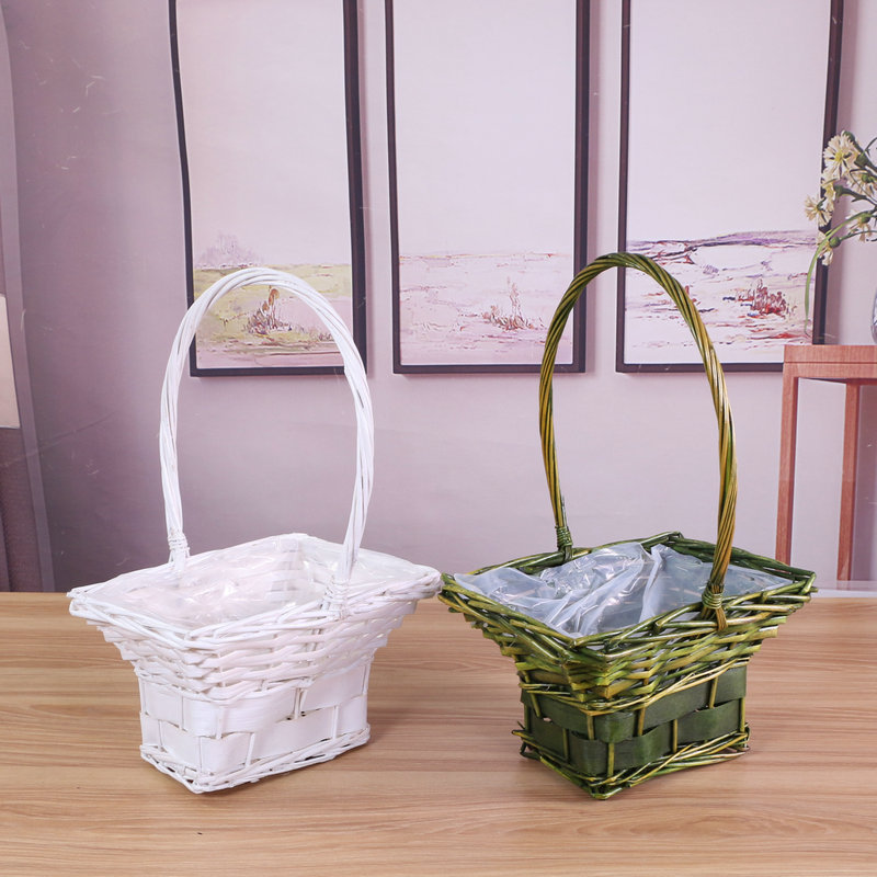 柳编舞蹈道具手提鲜花花篮藤编篮