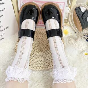 嘟啦熊现货 日系学生夏浅口厚底大头鞋女魔术贴Lolita/JK制服鞋子