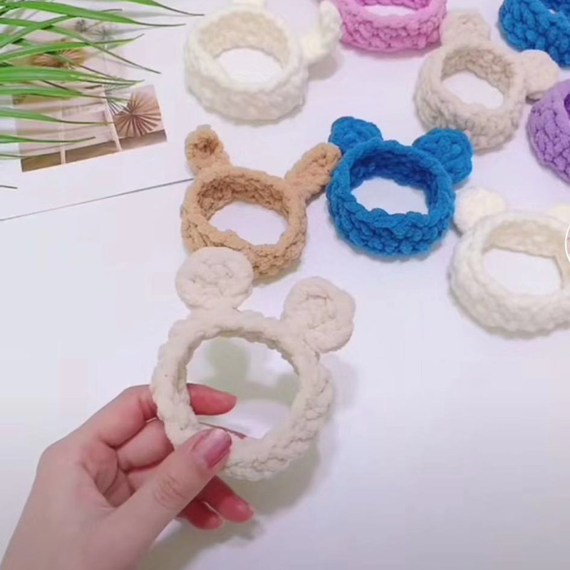 手工毛线小熊手环编织diy材料包
