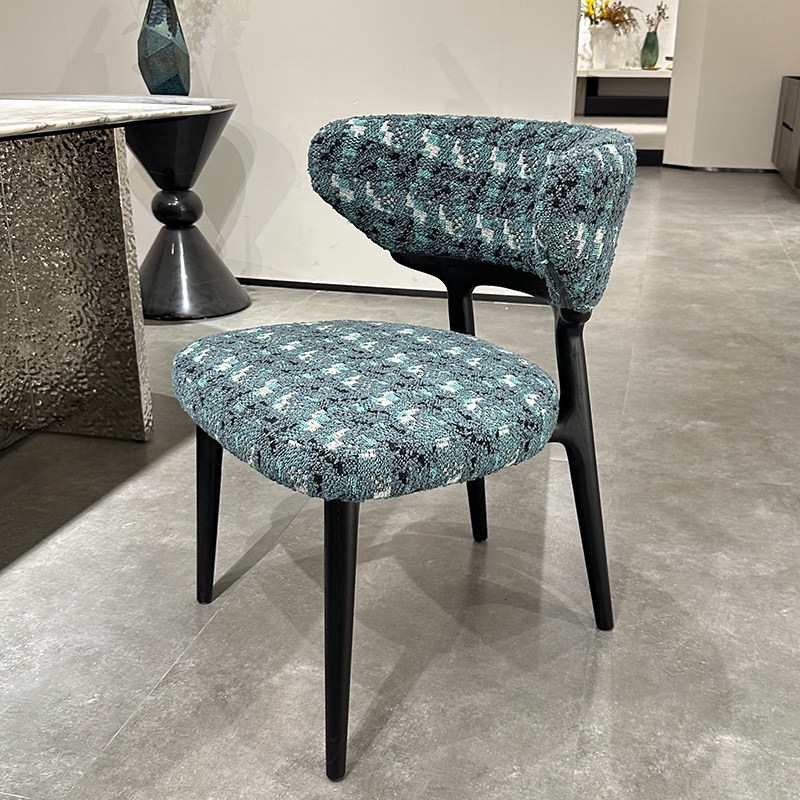 餐椅家用咖啡椅休闲椅布艺烟熏色白腊实木意式现代简约样板房椅子,住宅家具,餐椅,淘宝优惠券,粉丝福利购,淘宝优惠卷