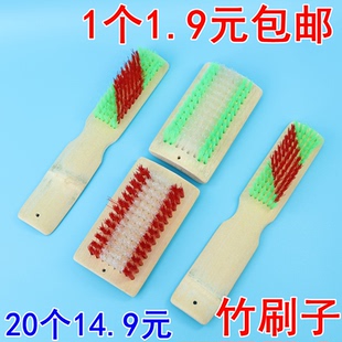 鞋刷子竹制木质长柄硬毛刷鞋子神器洗鞋刷家用清洁刷洗衣刷地板刷