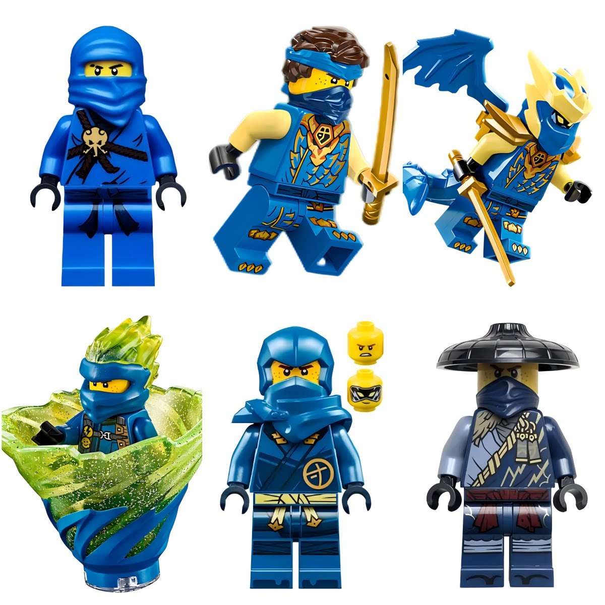 LEGO乐高 幻影忍者人仔 杰 蓝色忍者 黑化杰 剑道 龙服 FS njo852图片