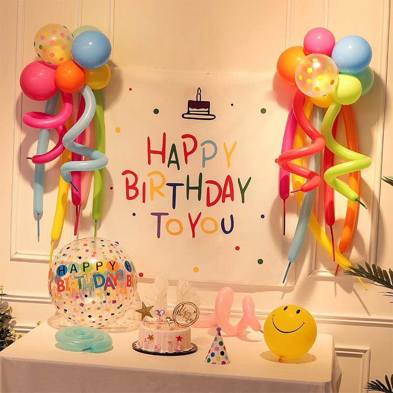 ins同款长条圆点网红气球布置