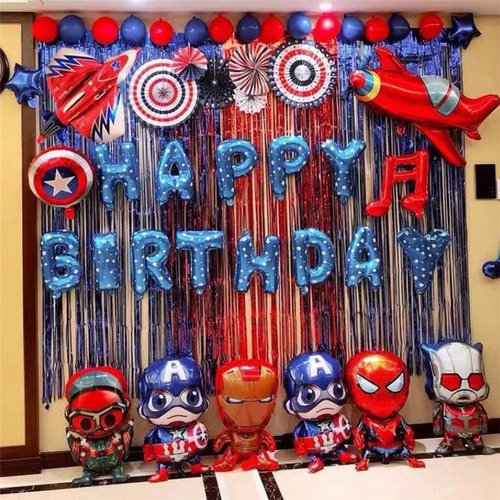 Воздушный шар для мальчиков, герои, вечернее платье, подарок на день рождения, капитан Америка