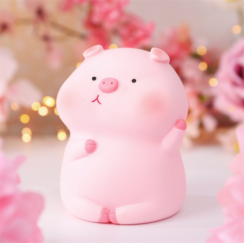 卡通兜兜猪软胶拍拍叫存钱罐多功能不可取储蓄罐收纳家居摆放饰品
