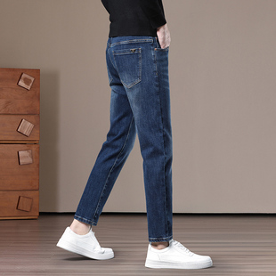 2025秋季新款九分牛仔裤男修身小脚小直筒矮个子显高蓝色男士裤子