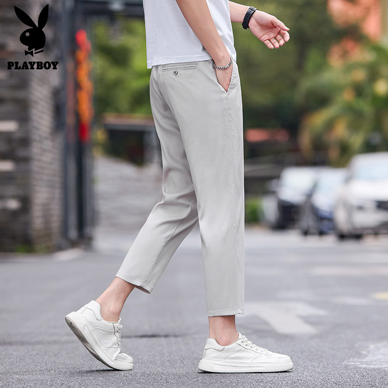 PLAYBOY八分/九分百搭休闲男裤