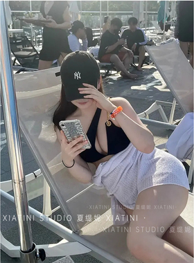 欧美辣妹风性感比基尼2024新款泡温泉纯欲度假分体高级感游泳衣女