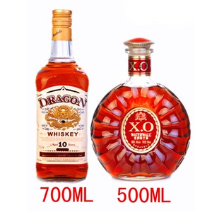 洋酒  2瓶组合套装 龙牌威士忌  金奖白兰地xo  共计1200ml
