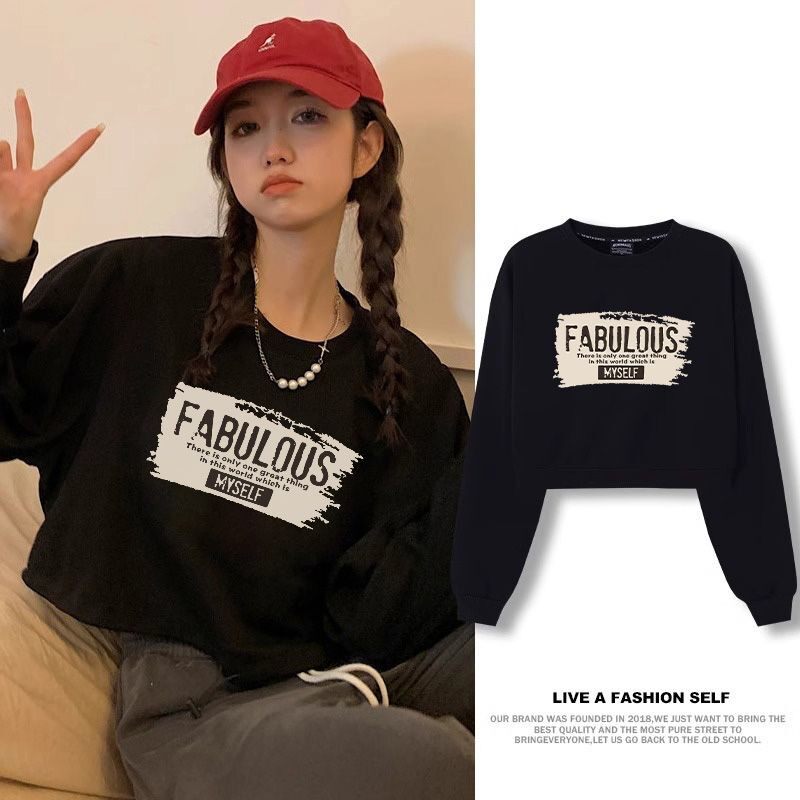 小众设计感ins潮短款卫衣女小卫衣/绒衫