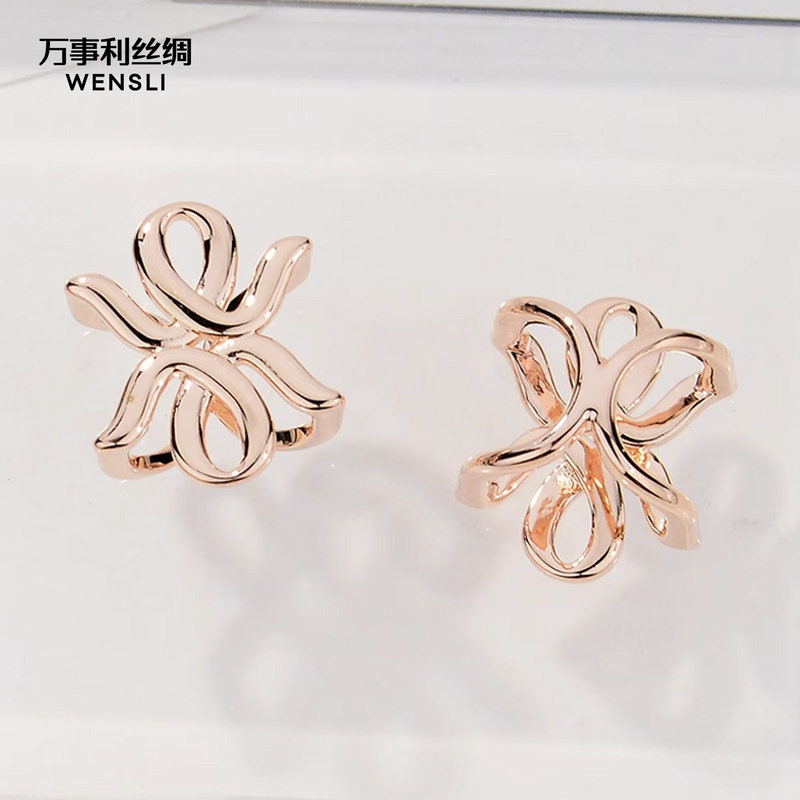 万事利LOGO小号简约丝巾扣配饰高档百搭简约小围巾丝巾纱巾固定扣