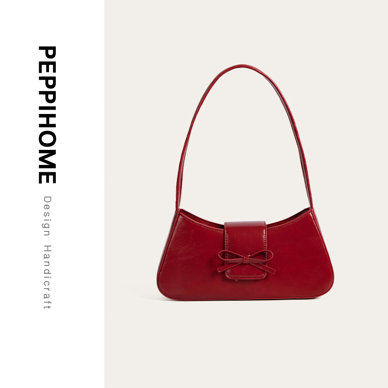 peppihome2024新中式小众设计法棍包质感百搭通勤国风单肩腋下包