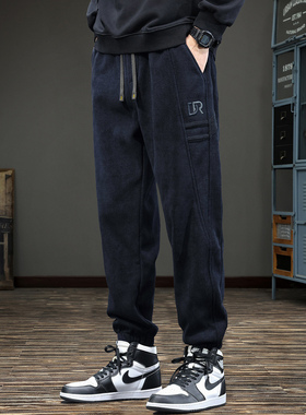 秋冬新款运动束脚裤男2025爆款卫裤高街男士裤子百搭休闲长裤痞帅