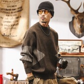 复古698g重磅毛衣男冬季 加厚针织衫 宽松2025新款 美式 男士 秋冬外套