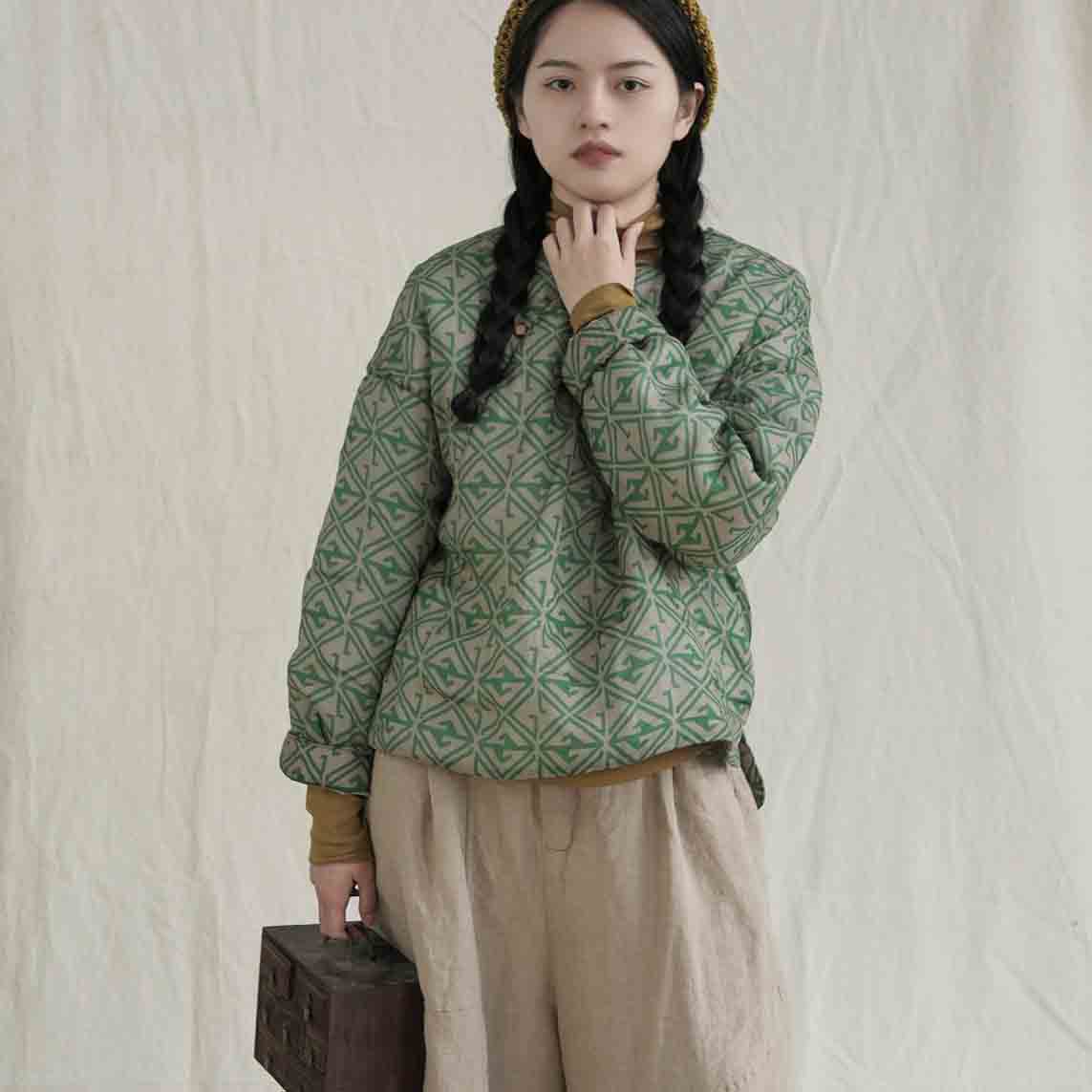 仿丝棉常规复古文艺宽松版型夹棉