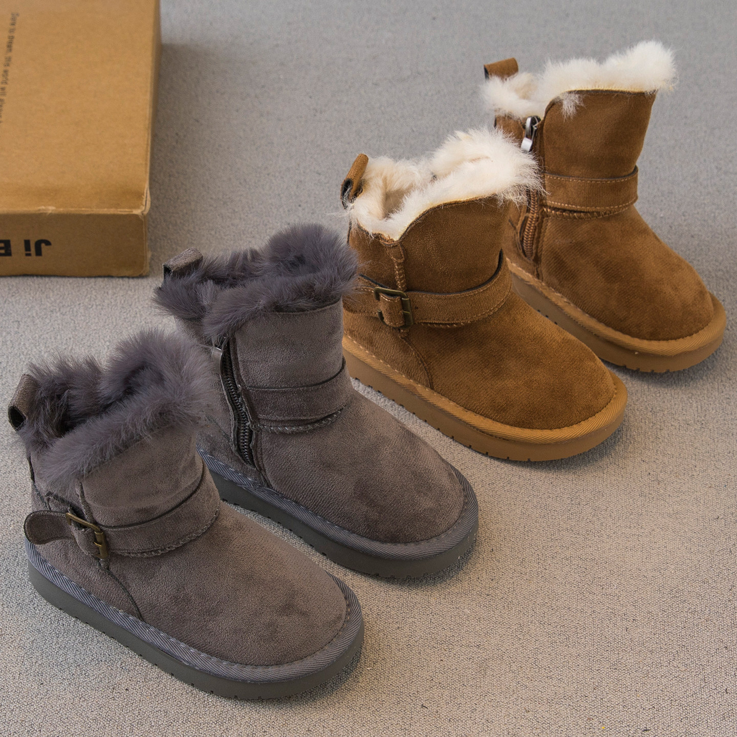 儿童雪地靴2025冬季新款男童鞋女童加绒加厚大棉靴勃肯靴保暖冬靴,童鞋/婴儿鞋/亲子鞋,雪地靴,淘宝优惠券,粉丝福利购,淘宝优惠卷