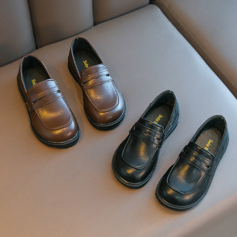 儿童皮鞋2025春秋新款男童鞋子女童公主鞋软底单鞋英伦风豆豆鞋潮,童鞋/婴儿鞋/亲子鞋,皮鞋,淘宝优惠券,粉丝福利购,淘宝优惠卷