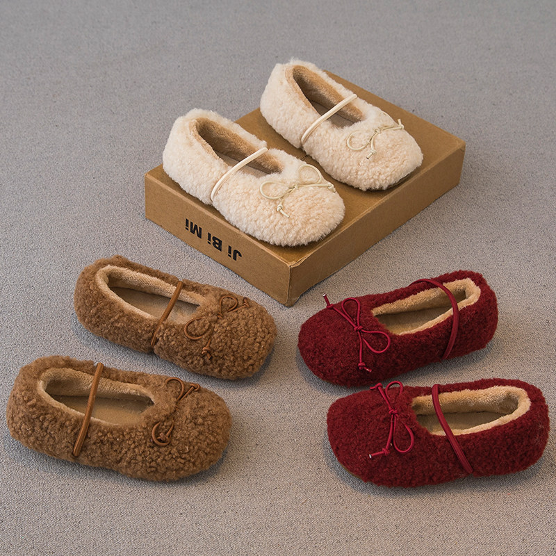 女童毛毛鞋外穿2025冬季新款儿童鞋子二棉加绒豆豆鞋女孩公主鞋潮,童鞋/婴儿鞋/亲子鞋,棉鞋,淘宝优惠券,粉丝福利购,淘宝优惠卷