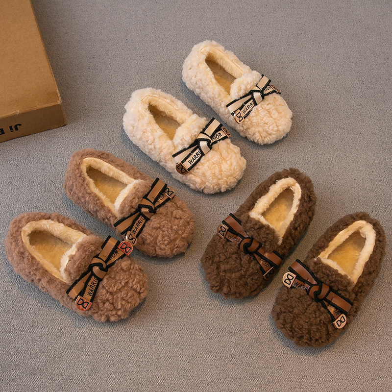 女童毛毛鞋2024冬季新款儿童鞋子二棉加绒宝宝冬鞋女孩豆豆鞋保暖,童鞋/婴儿鞋/亲子鞋,棉鞋,淘宝优惠券,粉丝福利购,淘宝优惠卷