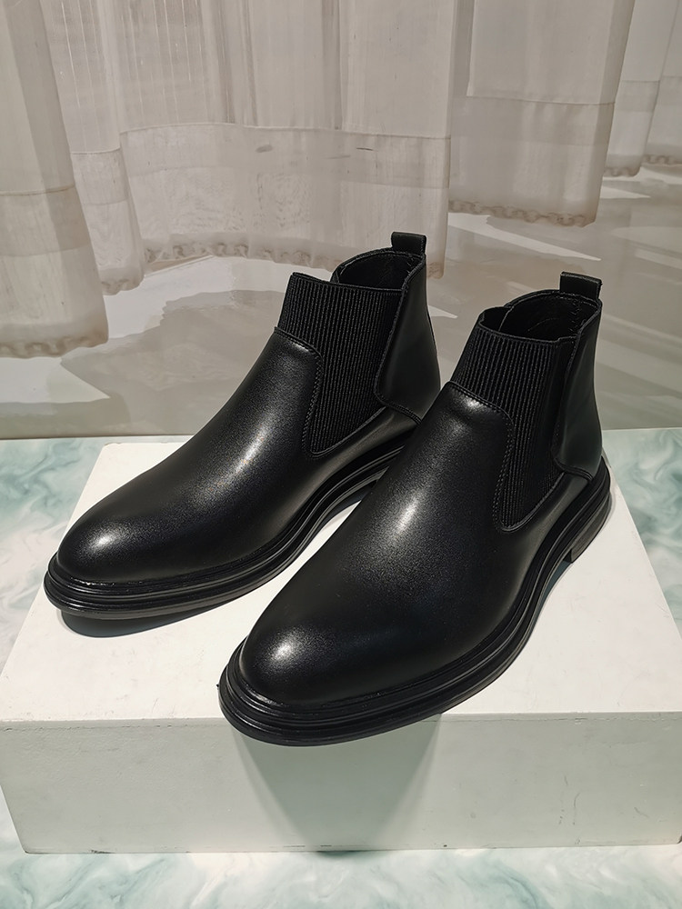 POINTY TOE CHELSEA BOOTS MENS MARTIN BOOTS BUSINESS BOOTS HIGH TOP LEATHER SHOES CASUAL SHOES SLIP-ON BOOTIES BIKING BOOTS