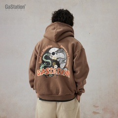 Gastation连帽外套龙蛇斗印花加厚美粒绒恒温保暖秋冬百搭