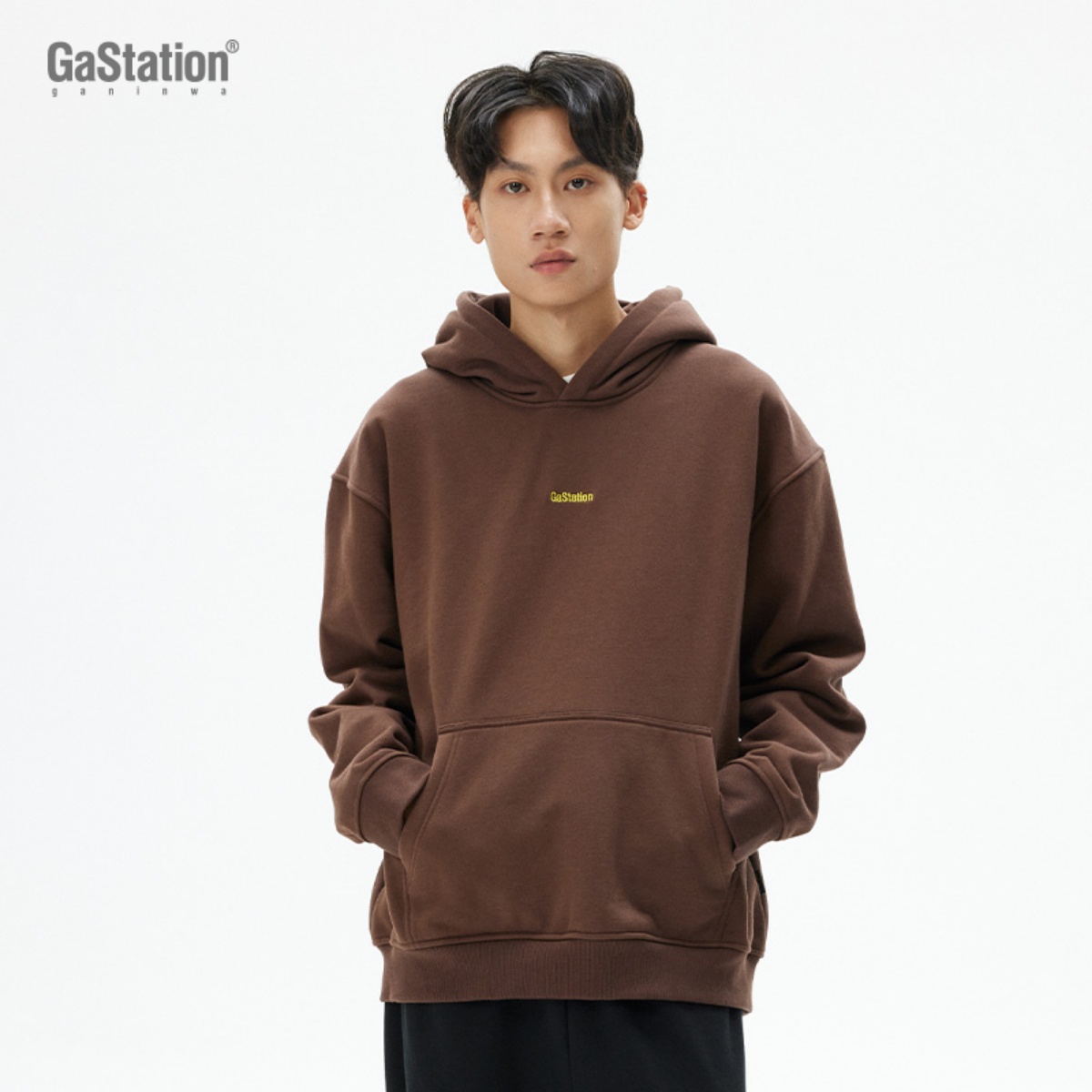 Gastation连帽卫衣logo高密绣花380g重磅秋季防静电保暖多色