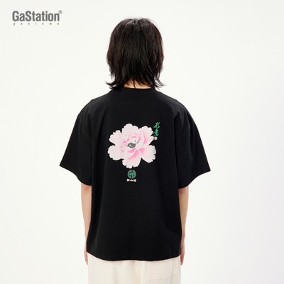 Gastation形意牡丹T恤