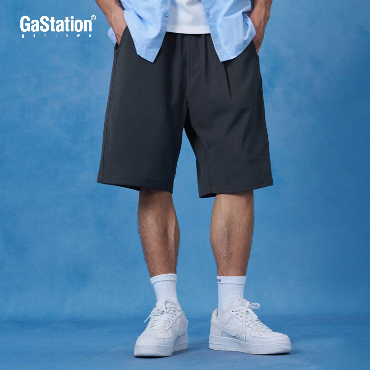 Gastation轻风西裤短款 垂感宽松直筒西装五分短裤男女百搭