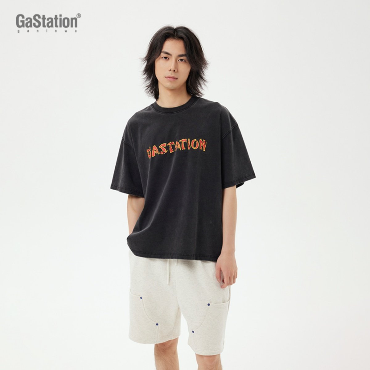 Gastation龙虎斗炒砂T恤 酵磨加软做旧工艺短袖280g复古短袖衫,男装,T恤,淘宝优惠券,粉丝福利购,淘宝优惠卷