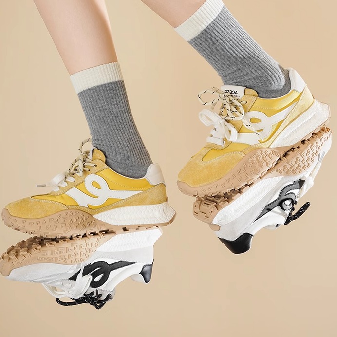 真皮老爹鞋女2025春夏轻便软底超轻小个子厚底增高休闲运动阿甘鞋