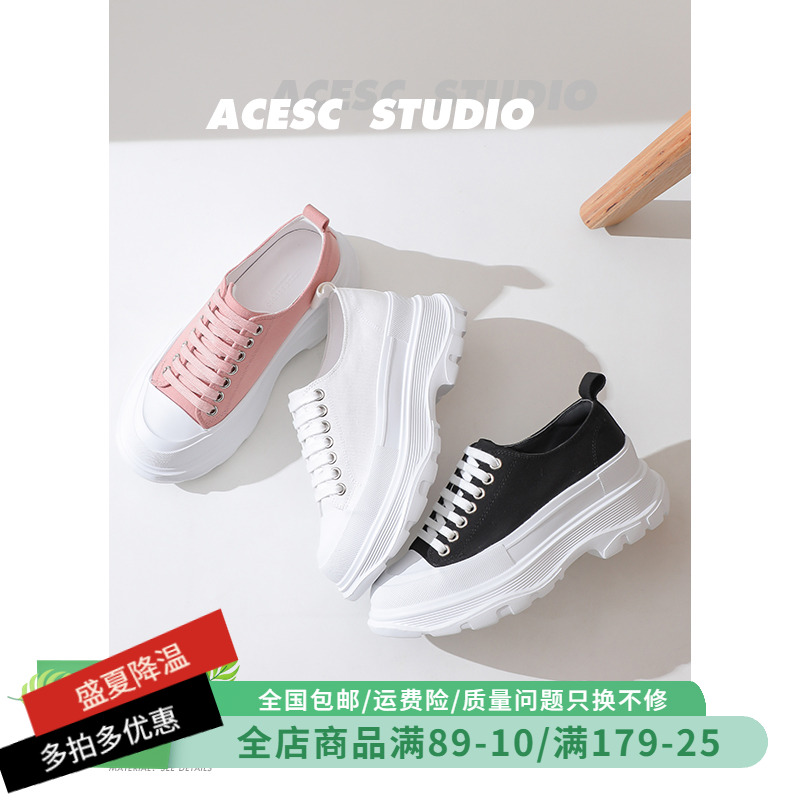 2022年帆布鞋新款春秋麦昆小白