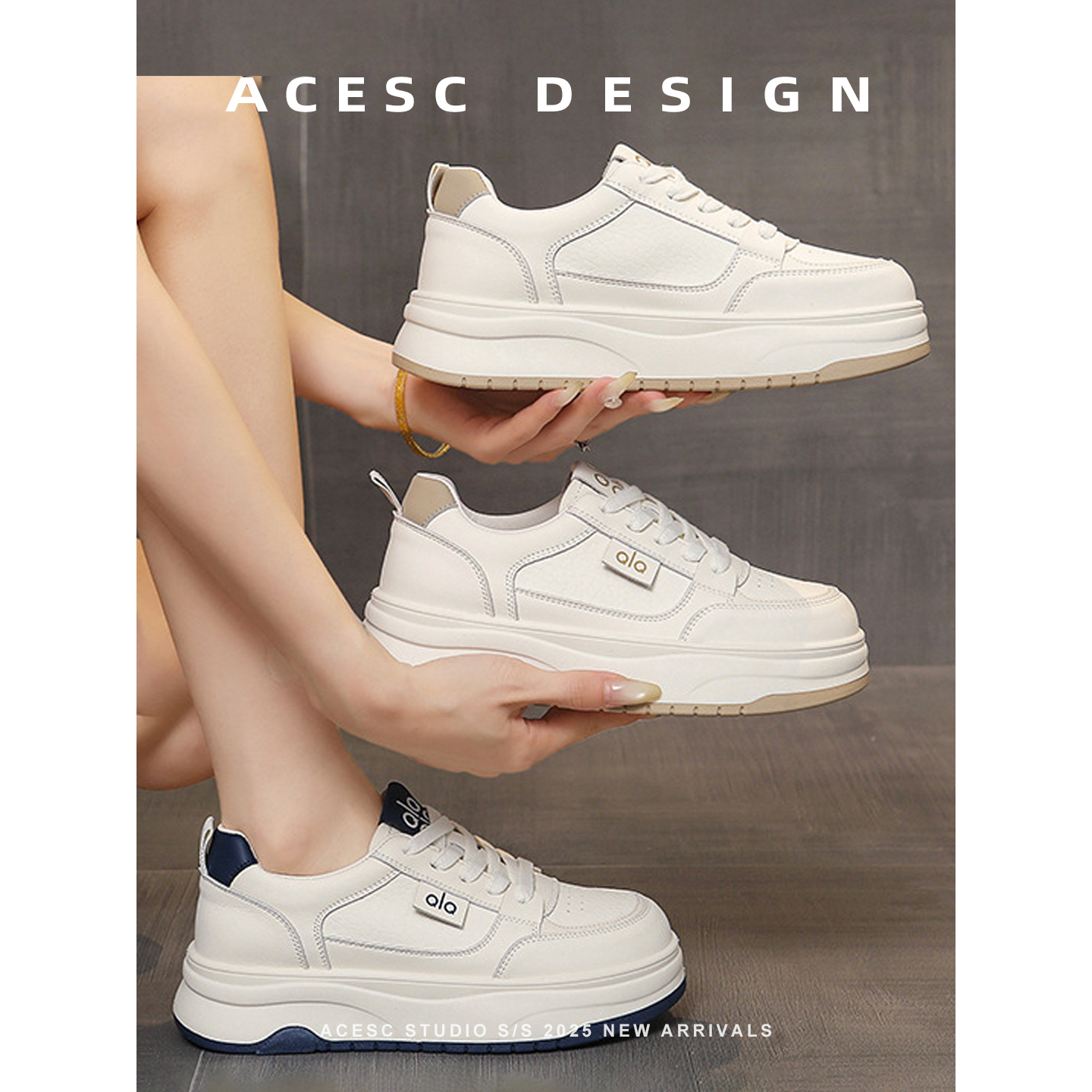 头层牛皮小白鞋子女鞋2025秋季新款百搭学生鞋厚底板鞋休闲运动鞋