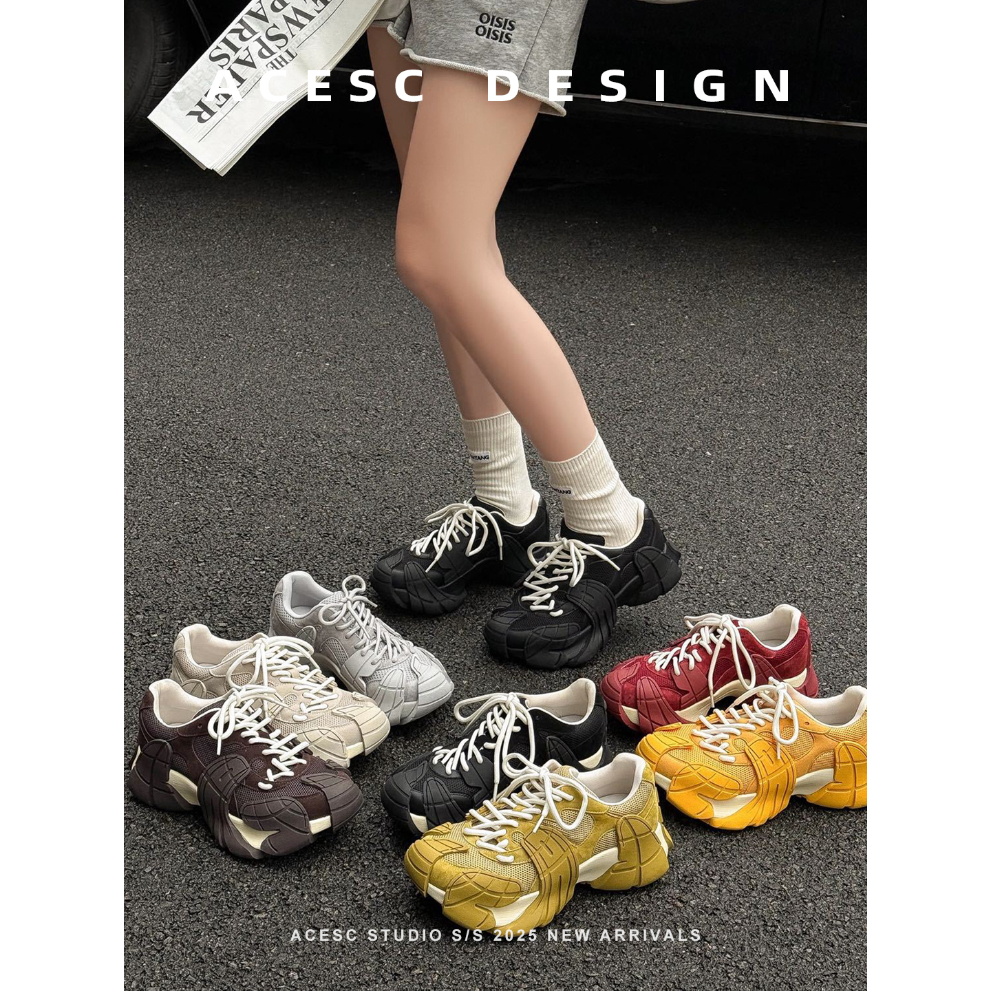 设计感潮流百搭休闲2025早秋新款小众厚底增高时尚八爪鱼老爹鞋女