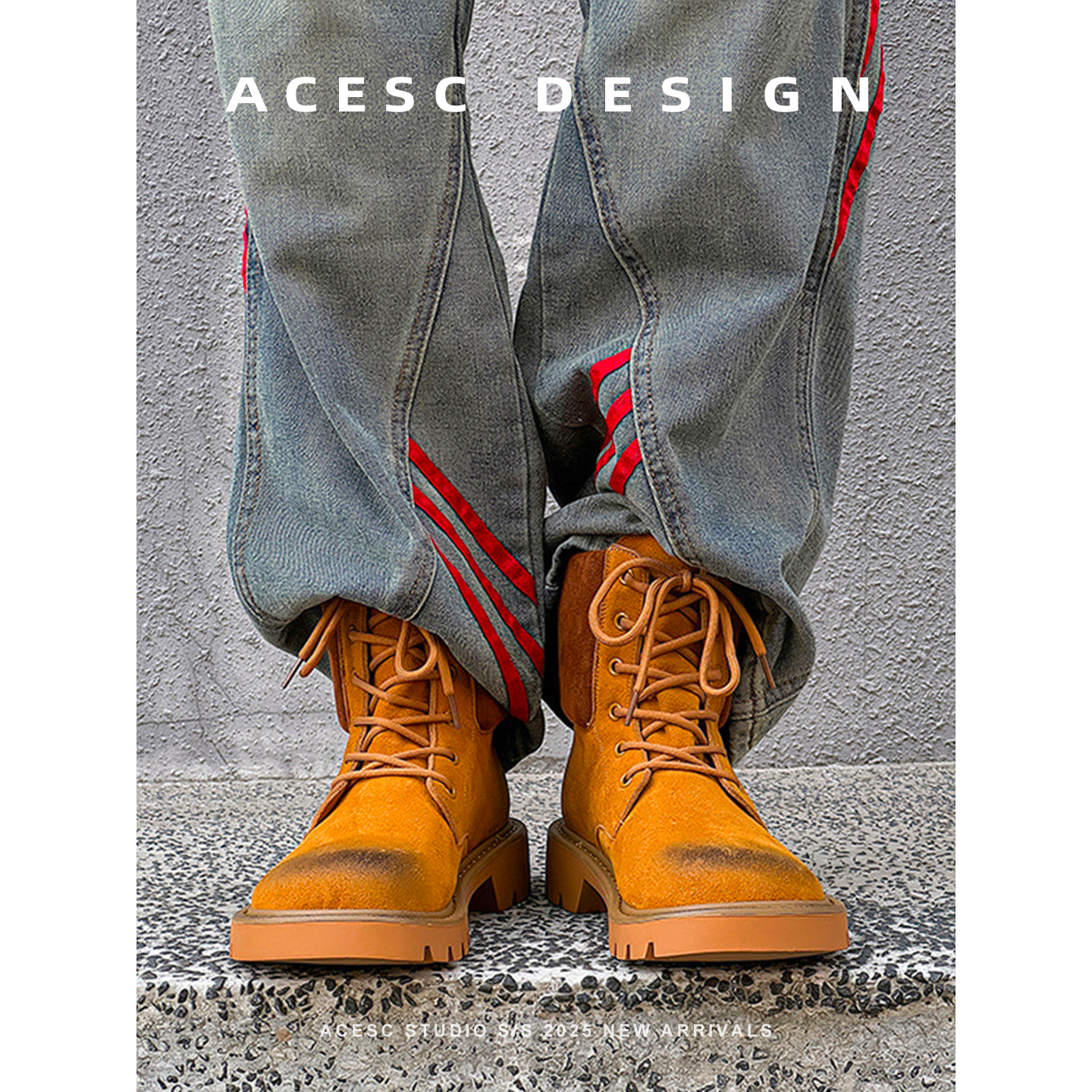 手工擦色厚底英伦风马丁靴冬季2025情侣款复古高帮短靴