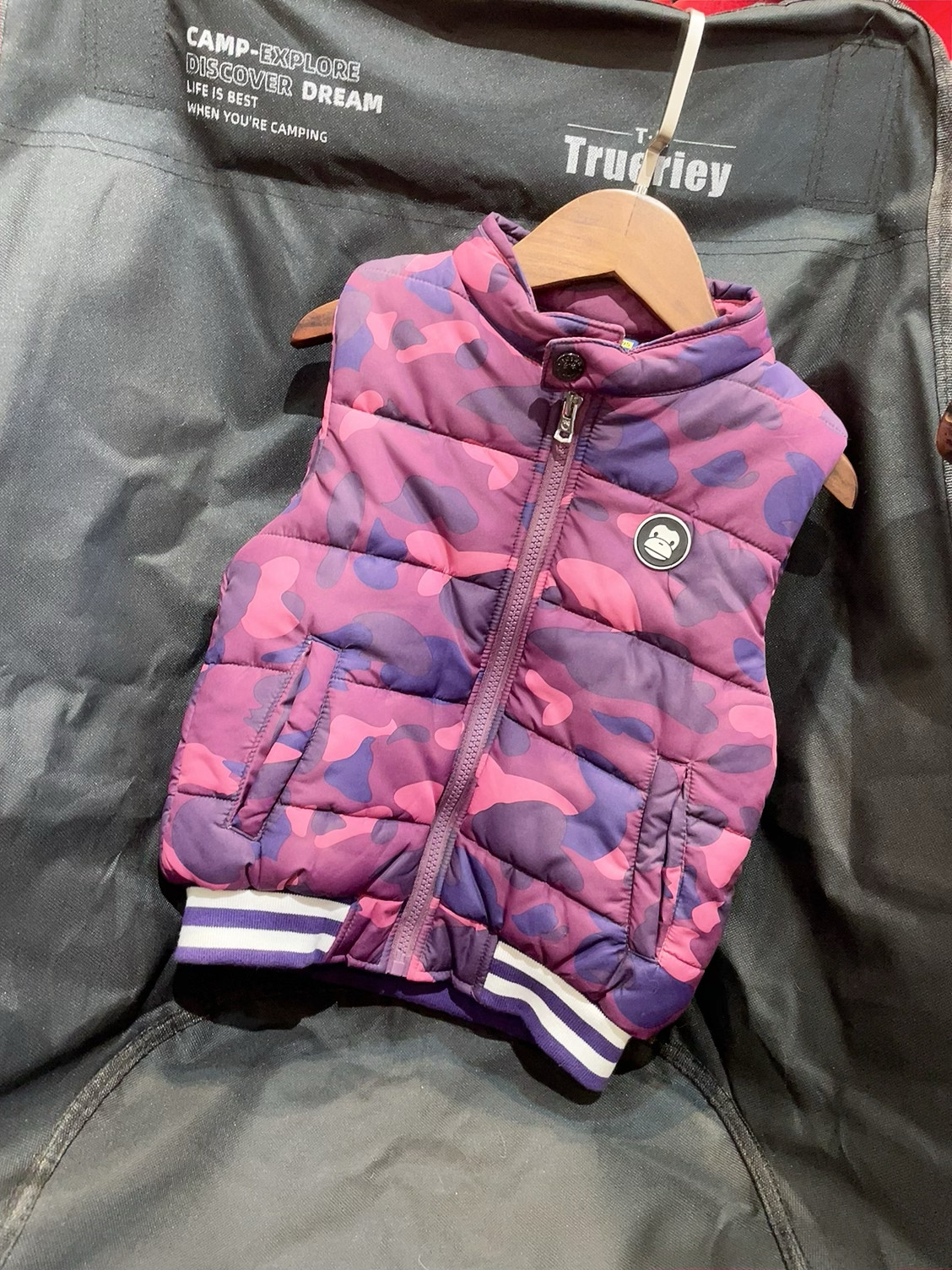 2024冬款正品男童女童马甲背心外套迷彩棉服保暖坎肩