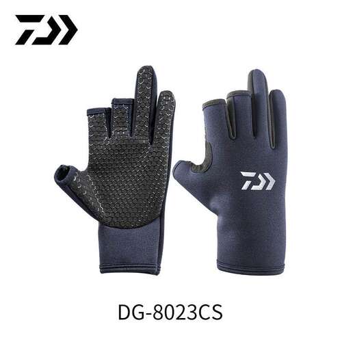 DAIWA达亿瓦 23秋冬 DG-8023CS冬季防滑钓鱼手套防寒保暖露指手套