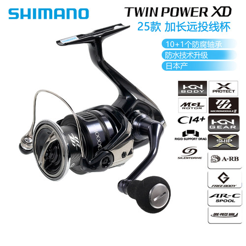 SHIMANO禧玛诺25款听帕瓦TWINPOWER SW XD海钓纺车轮大物远投轮
