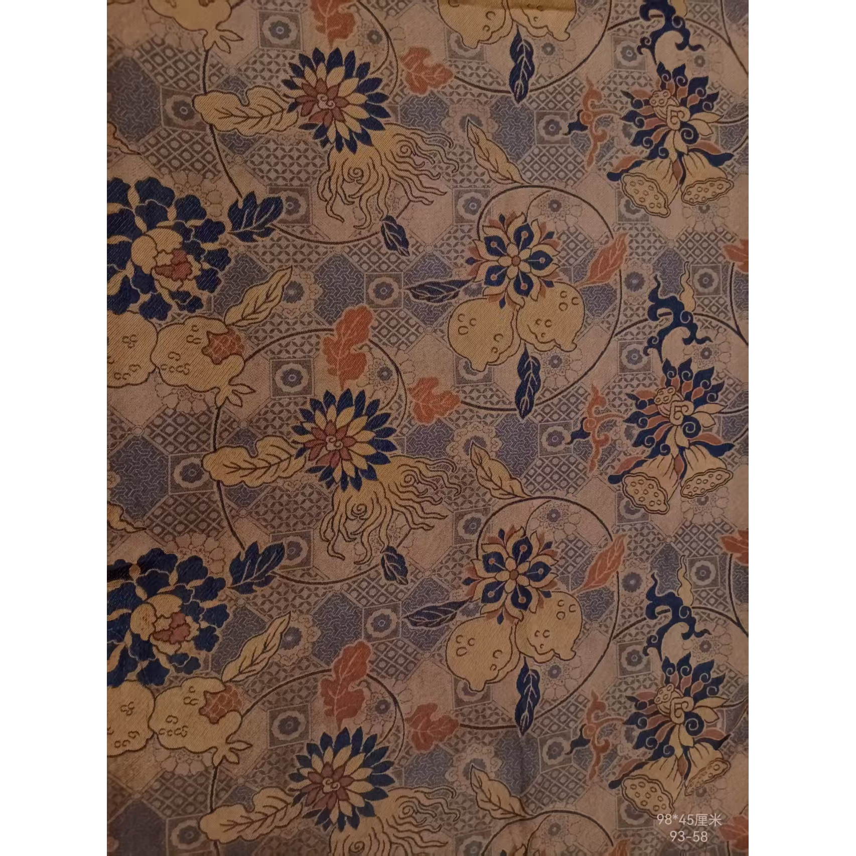 *孤品*织锦缎 三朵花卉锦 布料面料  织锦缎布料 尺寸98*45厘米